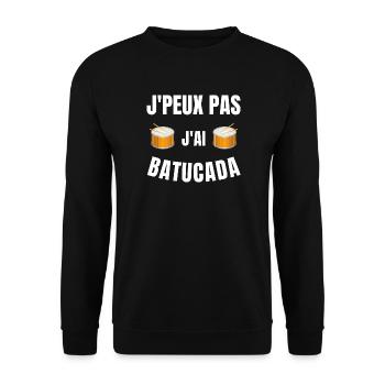 batucada, Brésil, tambour, percussion - Sweat-shirt Unisexe - noir - Devant - Alina (178cm) & Michal (187cm)
