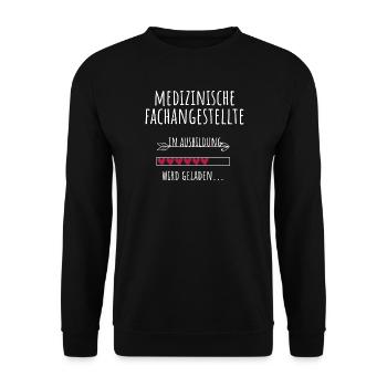 Medizinische Fachangestellte Ausbildung MFA - Unisex Pullover - Schwarz - Vorne - Alina (178cm) & Michal (187cm)