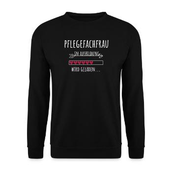 Pflegefachfrau in Ausbildung Geschenk - Unisex Pullover - Schwarz - Vorne - Alina (178cm) & Michal (187cm)