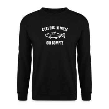 pêche, pêche humour, je suis pêcheur - Sweat-shirt Unisexe - noir - Devant - Alina (178cm) & Michal (187cm)