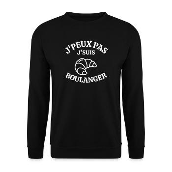 boulanger, je suis boulanger, boulangerie - Sweat-shirt Unisexe - noir - Devant - Alina (178cm) & Michal (187cm)