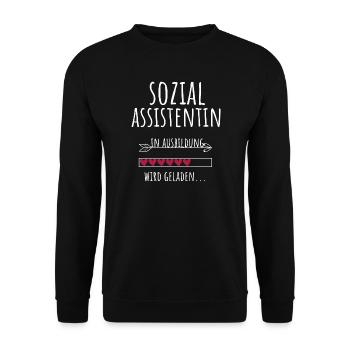 Sozialassistentin in Ausbildung Geschenk - Unisex Pullover - Schwarz - Vorne - Alina (178cm) & Michal (187cm)