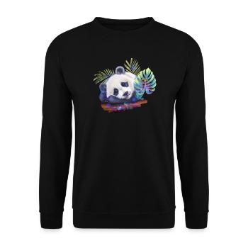 Panda - Unisex Pullover - Schwarz - Vorne - Alina (178cm) & Michal (187cm)