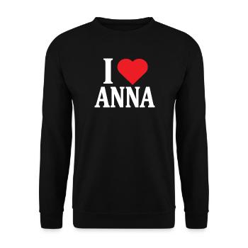 t-shirt I love Anna t-shirt gift idea - Unisex Sweatshirt - black - Front - Alina (178cm) & Michal (187cm)