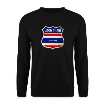 Udon Thani Thaïlande Armoiries Drapeaux Design - Sweat-shirt Unisexe - noir - Devant - Alina (178cm) & Michal (187cm)
