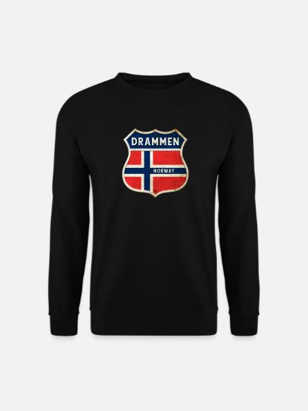 Drammen Norwegen Wappen Flaggen Design - Unisex Pullover - Schwarz