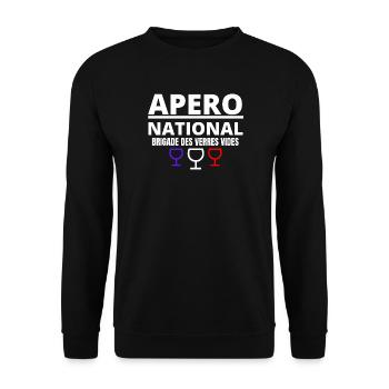 apéro, apéro national, picole nationale - Sweat-shirt Unisexe - noir - Devant - Alina (178cm) & Michal (187cm)