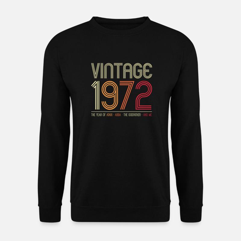 Jahrgang 1972 Retro Jahr Grafik - Unisex Pullover - Schwarz