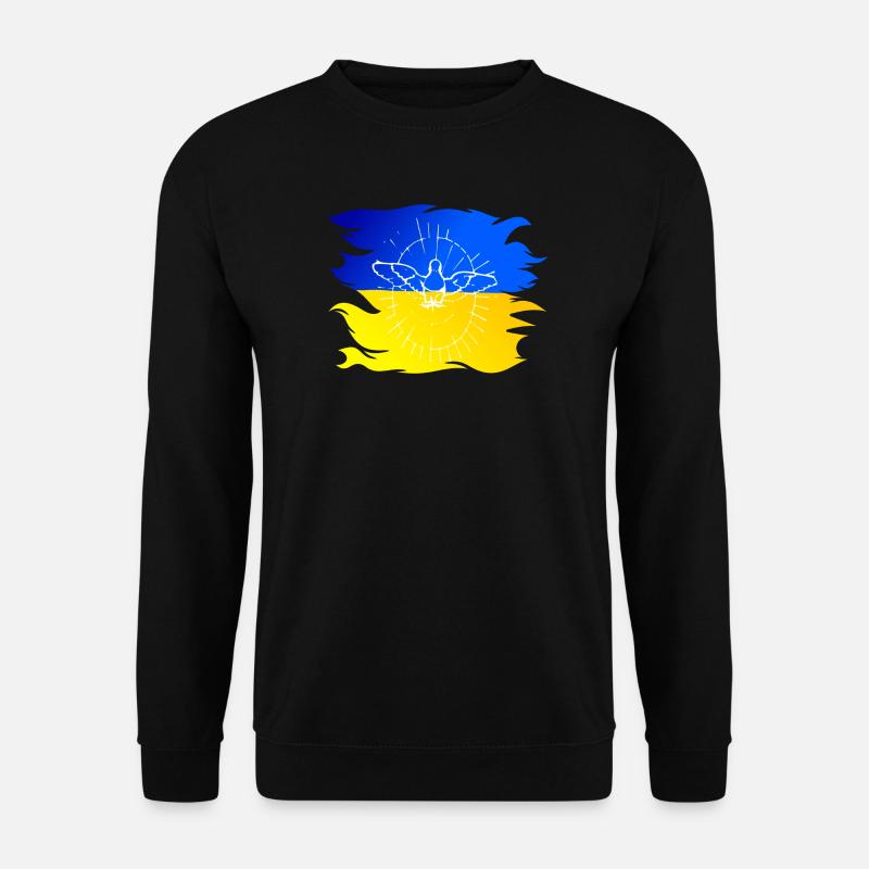 Ukraine Flagge mit Friedenstaube - Unisex Pullover - Schwarz
