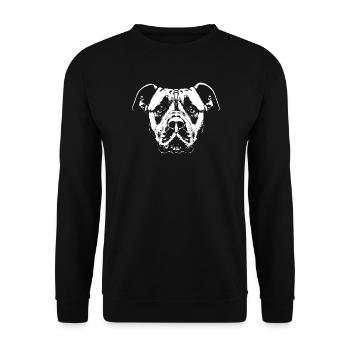 Chien / Tête / Blanc / Fidèle - Sweat-shirt Unisexe - noir - Devant - Alina (178cm) & Michal (187cm)