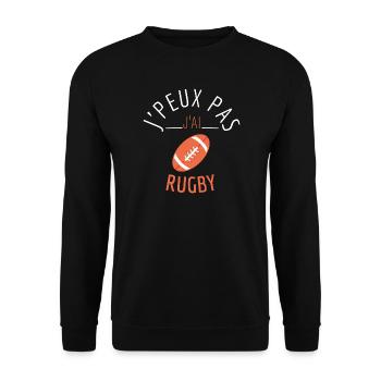 J’peux pas J’Ai Rugby - Sweat-shirt Unisexe - noir - Devant - Alina (178cm) & Michal (187cm)