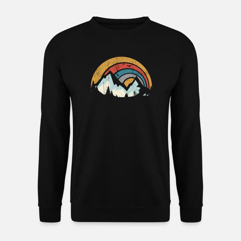 Retro Mountain Sunset Arc - Unisex Pullover - Schwarz