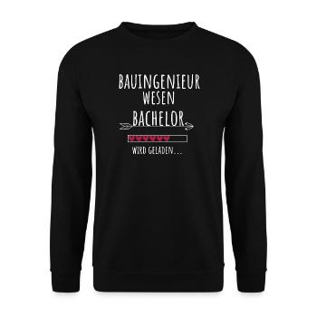 Bauingenieurwesen Bachelor Studium Geschenk - Unisex Pullover - Schwarz - Vorne - Alina (178cm) & Michal (187cm)