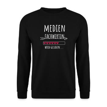 Medienfachwirtin Abschluss Weiterbildung Geschenk - Unisex Pullover - Schwarz - Vorne - Alina (178cm) & Michal (187cm)