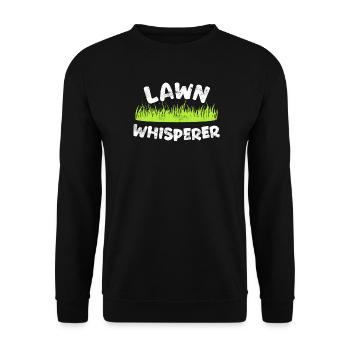 Lawn Mower Garden Gardener - Unisex Sweatshirt - black - Front - Alina (178cm) & Michal (187cm)