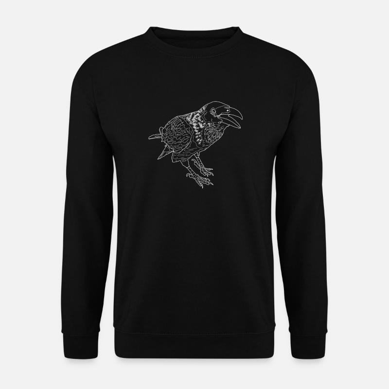 Crow linear - Unisex Sweatshirt - black