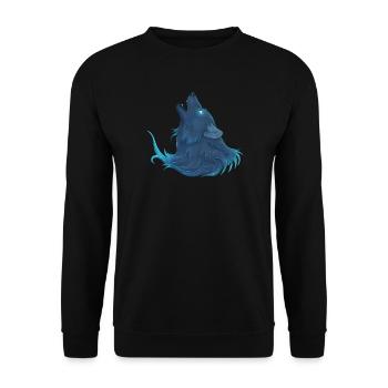 Howling Blue Wolf - Guide Loup Bleu - Unisex Sweatshirt - black - Front - Alina (178cm) & Michal (187cm)