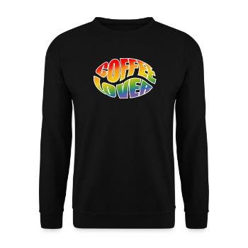 Kaffeebohne coffee lover rainbow black shirt - Unisex Pullover - Schwarz - Vorne - Alina (178cm) & Michal (187cm)