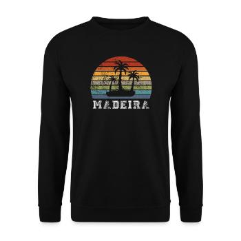 Madère Portugal Vintage Design - Sweat-shirt Unisexe - noir - Devant - Alina (178cm) & Michal (187cm)