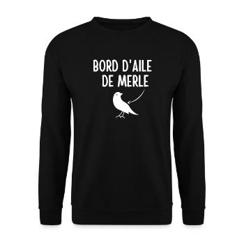 Merle, expression, bord d'aile de merle - Sweat-shirt Unisexe - noir - Devant - Alina (178cm) & Michal (187cm)