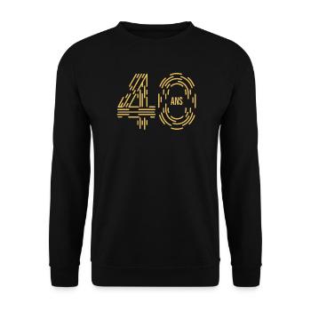 Design Chiffres Anniversaire 40 ans Original - Sweat-shirt Unisexe - noir - Devant - Alina (178cm) & Michal (187cm)
