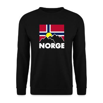 Norway flag with mountains - Unisex Sweatshirt - black - Front - Alina (178cm) & Michal (187cm)