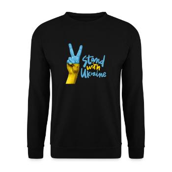 Ukraine Solidarity Show of hands - Unisex Sweatshirt - black - Front - Alina (178cm) & Michal (187cm)