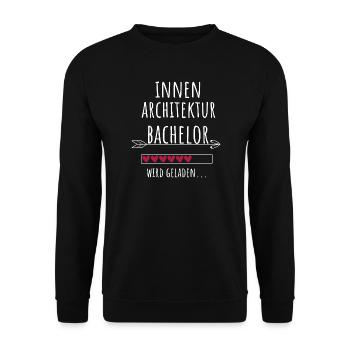 Innenarchitektur Bachelor Studium Geschenk - Unisex Pullover - Schwarz - Vorne - Alina (178cm) & Michal (187cm)