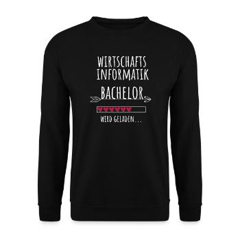 Wirtschaftsinformatik Studium Student Geschenk - Unisex Pullover - Schwarz - Vorne - Alina (178cm) & Michal (187cm)
