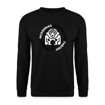 Terence McKennas Stoned Ape Theory. Psilocybin. - Unisex Pullover - Schwarz - Vorne - Alina (178cm) & Michal (187cm)
