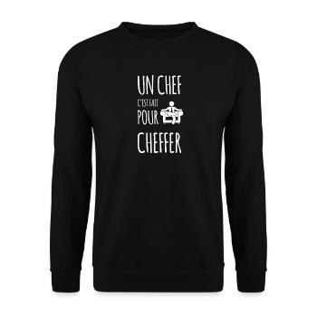 Chef cheffer drôles - Sweat-shirt Unisexe - noir - Devant - Alina (178cm) & Michal (187cm)