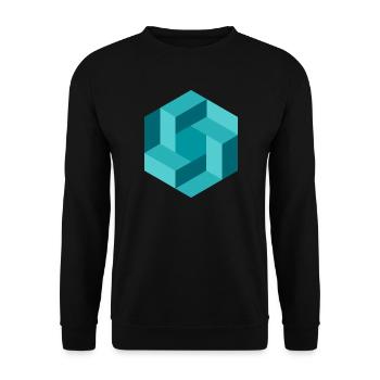 Abstract geometry in blue - Unisex Sweatshirt - black - Front - Alina (178cm) & Michal (187cm)