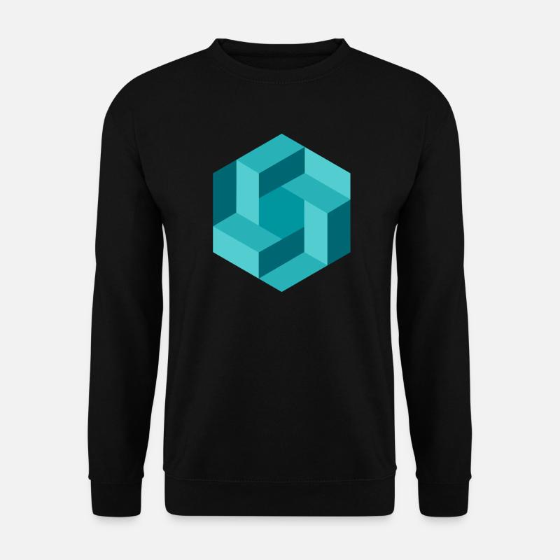 Abstrakte Geometrie in Blau - Unisex Pullover - Schwarz