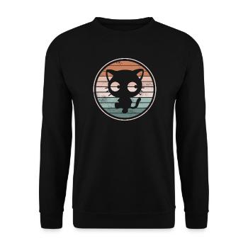 Katze Katzen - Unisex Pullover - Schwarz - Vorne - Alina (178cm) & Michal (187cm)