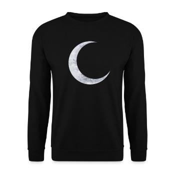 delicate shimmering silver moon - Unisex Sweatshirt - black - Front - Alina (178cm) & Michal (187cm)