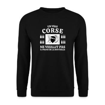 Corse, Corse humour, j'aime la Corse - Sweat-shirt Unisexe - noir - Devant - Alina (178cm) & Michal (187cm)