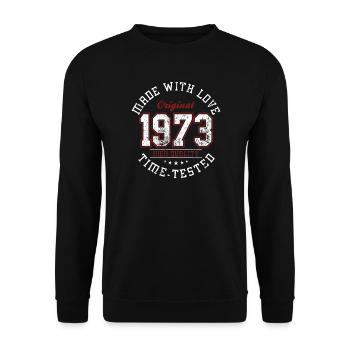 Original 1973 Vintage Emblem Tee - Unisex Sweatshirt - black - Front - Alina (178cm) & Michal (187cm)