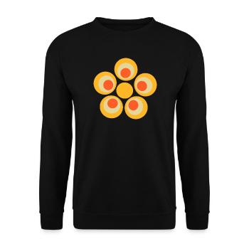 70s Flower Pattern - Unisex Sweatshirt - black - Front - Alina (178cm) & Michal (187cm)