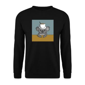 Koala Coffee Break - Unisex Sweatshirt - black - Front - Alina (178cm) & Michal (187cm)