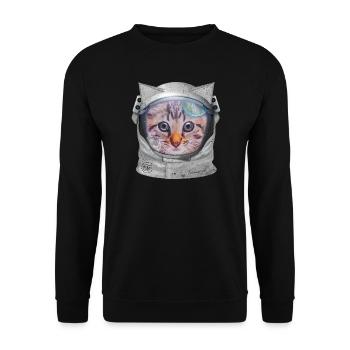 Cat in space - Unisex Sweatshirt - black - Front - Alina (178cm) & Michal (187cm)