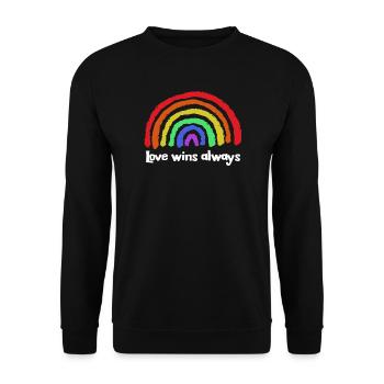 Déclaration d’amour Paix Arc-en-ciel Liberté - Sweat-shirt Unisexe - noir - Devant - Alina (178cm) & Michal (187cm)