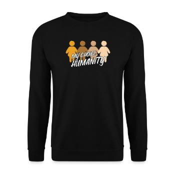 Liberté Amour Paix Déclaration - Sweat-shirt Unisexe - noir - Devant - Alina (178cm) & Michal (187cm)