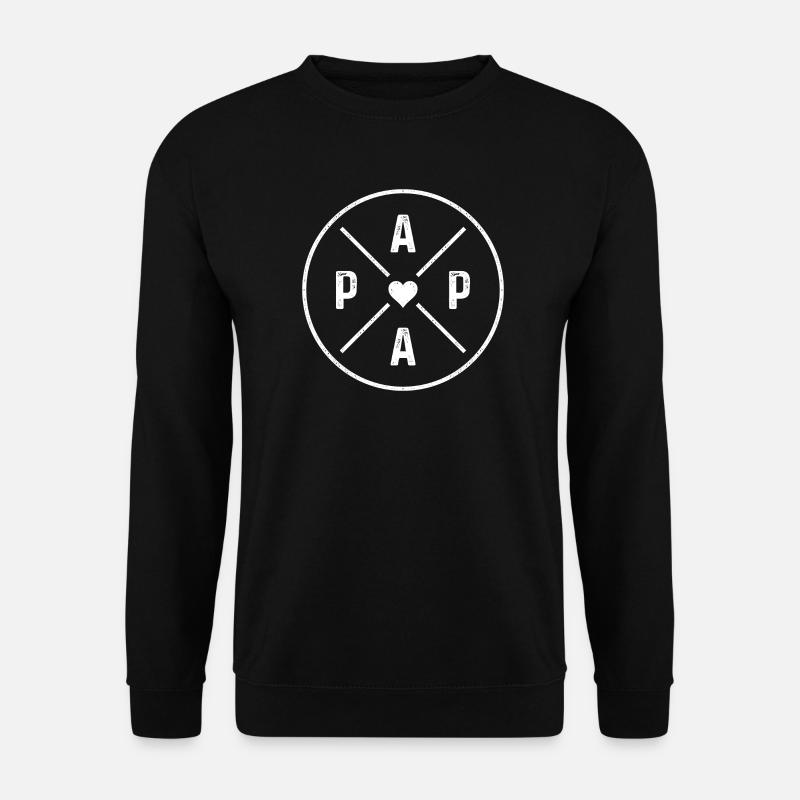 Papa Herz Vater Liebe Vatertag Geschenk - Unisex Pullover - Schwarz
