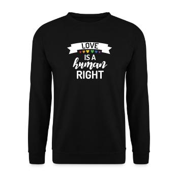 Love is a Human Right - Unisex Sweatshirt - black - Front - Alina (178cm) & Michal (187cm)