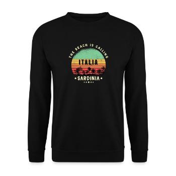 Sardinia Italy beach design - Unisex Sweatshirt - black - Front - Alina (178cm) & Michal (187cm)