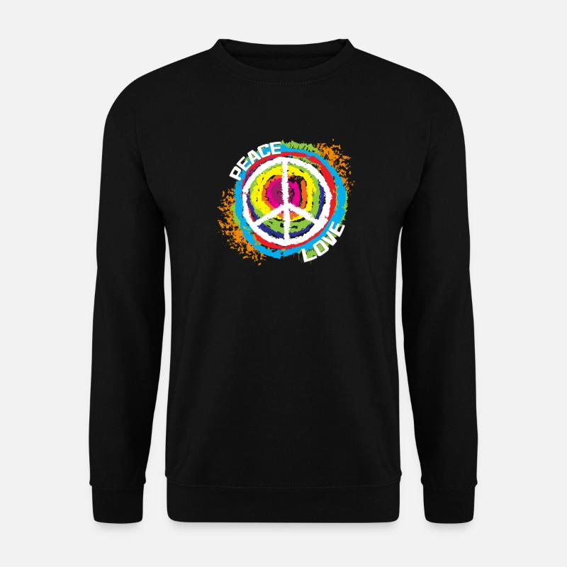 Liebe Frieden Spruch Friedenszeichen Weltfrieden - Unisex Pullover - Schwarz