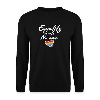 Rainbow Heart Statement Amour Paix - Sweat-shirt Unisexe - noir - Devant - Alina (178cm) & Michal (187cm)