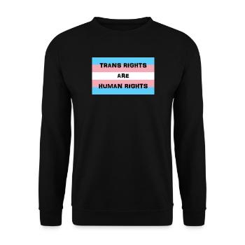 Transgender-Flagge Menschenrechte T-Shirt Design - Unisex Pullover - Schwarz - Vorne - Alina (178cm) & Michal (187cm)
