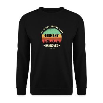 Hannover Germany skyline design - Unisex Sweatshirt - black - Front - Alina (178cm) & Michal (187cm)