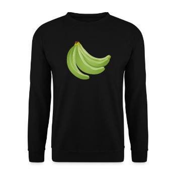 four bright green unripe bananas - Unisex Sweatshirt - black - Front - Alina (178cm) & Michal (187cm)